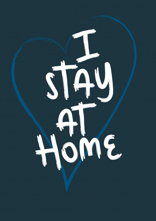 postcard saying I stay at home