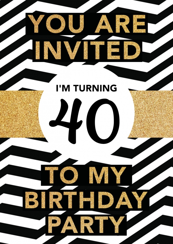 40th Birthday Party Invitation Card