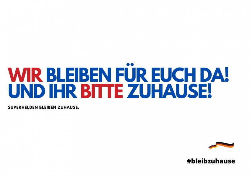 BLEIBT BITTE ZUHAUSE. SOLIDARITÄTSPOSTKARTE