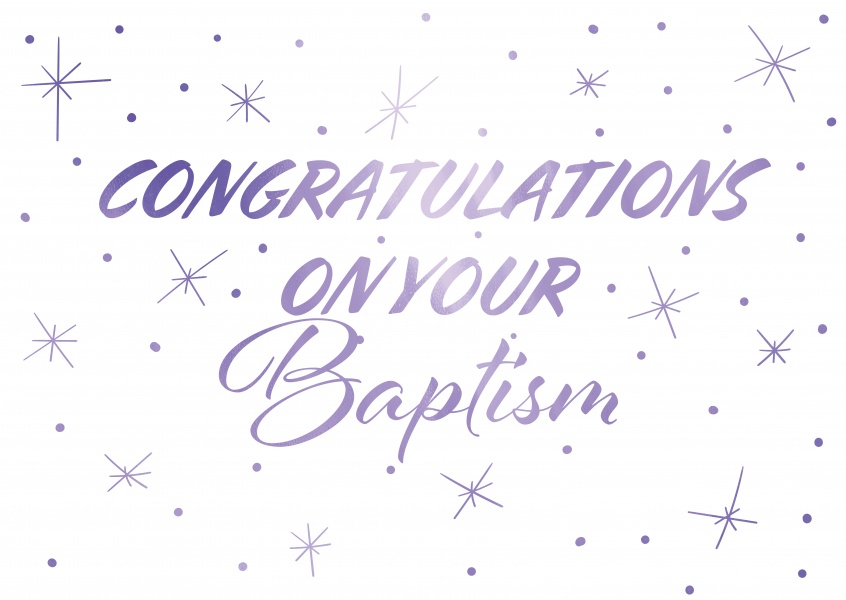 Baptism congratulation card blue and white