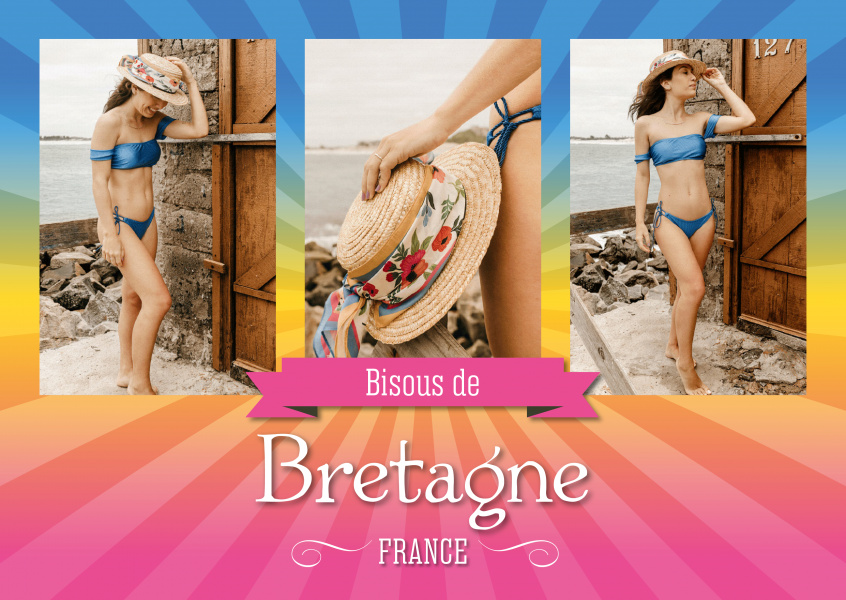 carte postale Bisous de Bretagne