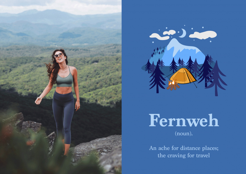 Fernweh (noun). An ache for distance places; the craving for travel