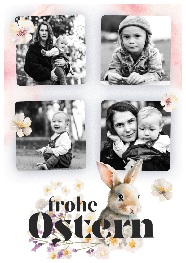 Postkarte Frohe Ostern mit Hase