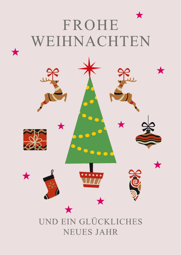 Frohe Weihnachten und ein glückliches neues Jahr