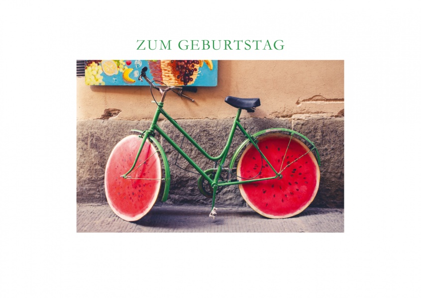 Wassermelonenrad Geburtstagskarten Spruche Echte Postkarten Online Versenden