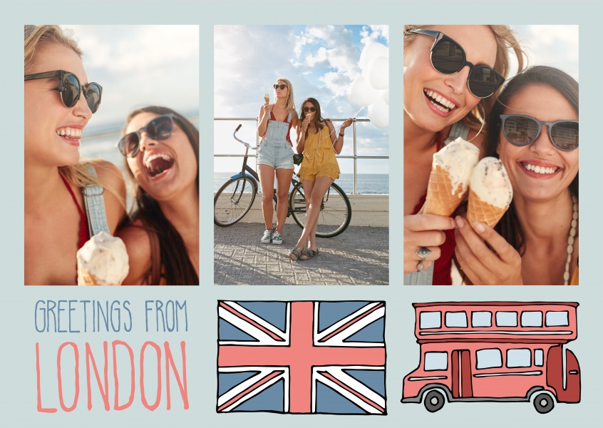 template with illustrated pictures from London
