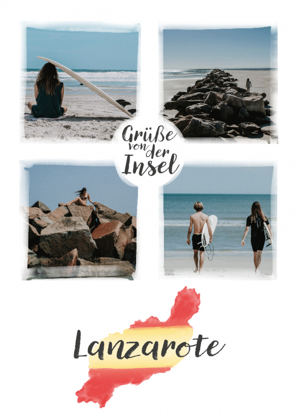 Postkarte Grüße von der Insel Lanzarote