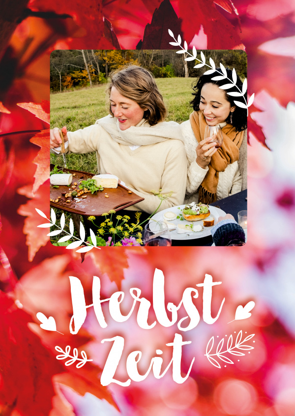 Postkarte Herbst Zeit
