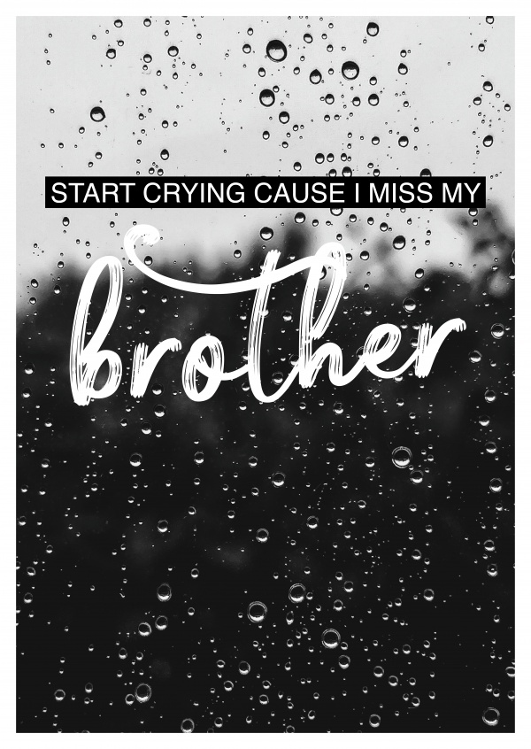 I MISS MY BROTHER Postcard quote