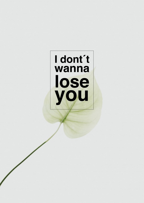 I don´t wanna lose you