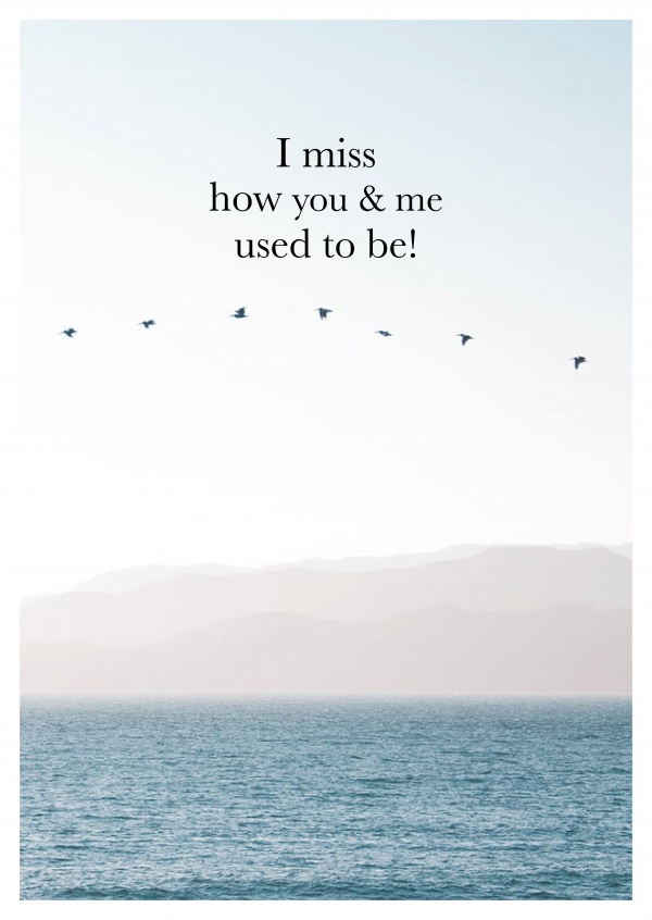 I miss how you & me used to be!