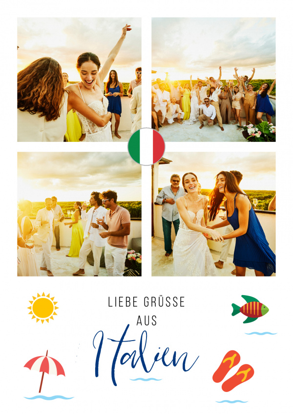 Meridian Design Postkarte Liebe Grüße aus Italien