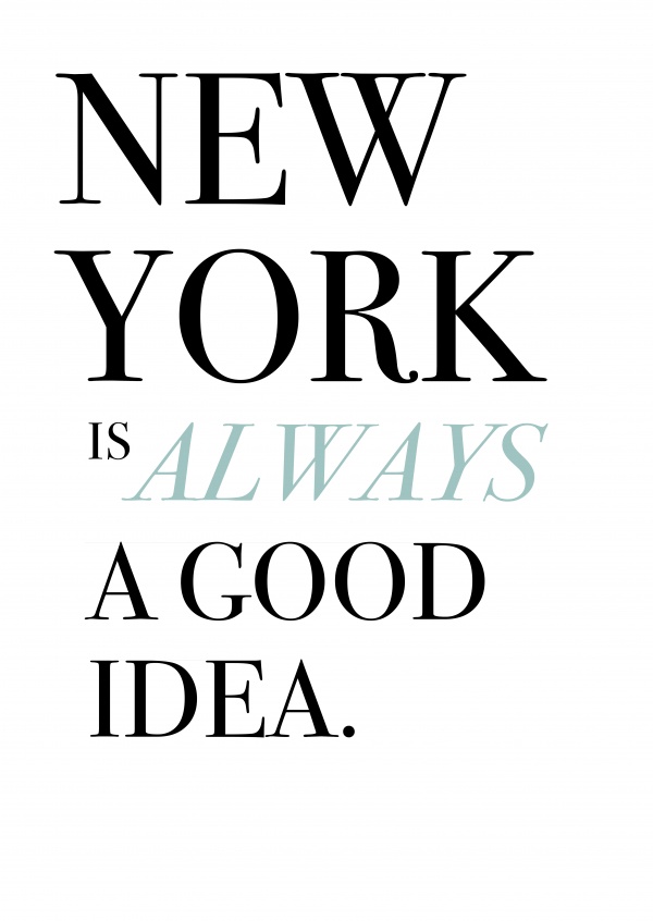 New york spruch auf postkarte