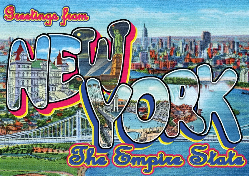 New York Retro Style Postkarte