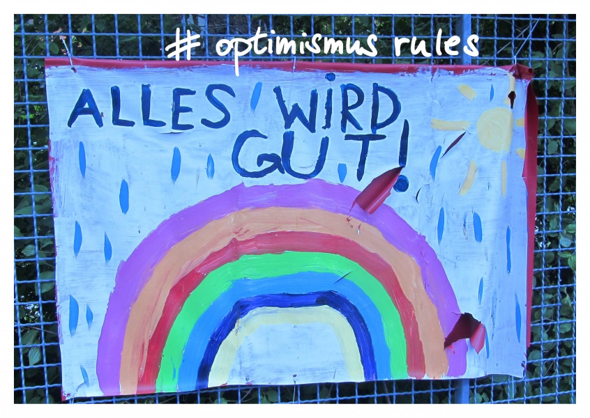 Postkarte #Optimismus rules