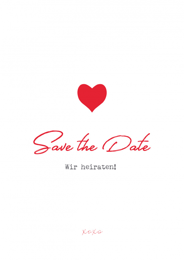 Save the date Wir heiraten XOXO