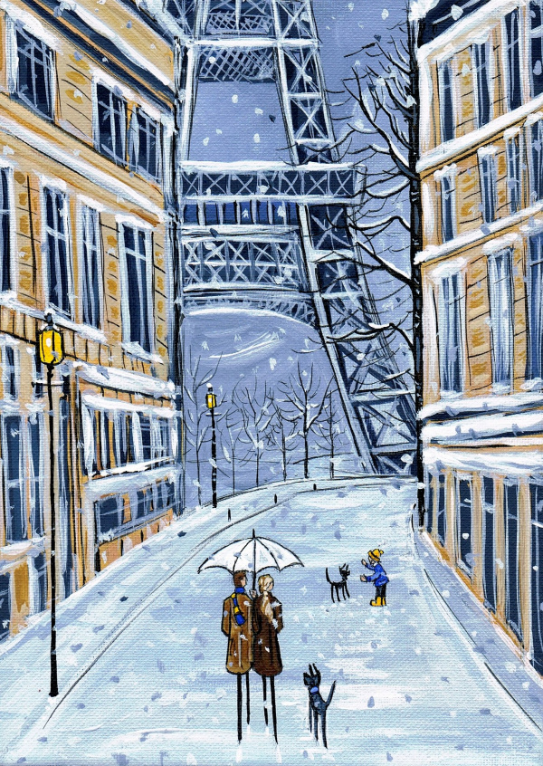 Painting from South London Artist Dan Paris Snow Day