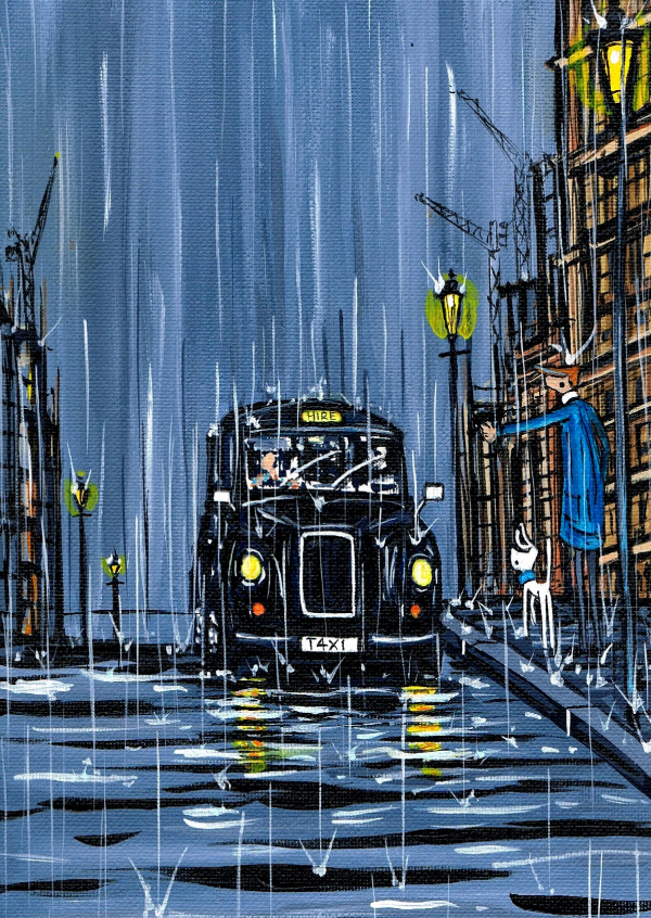 Painting from South London Artist Dan Rain Taxi