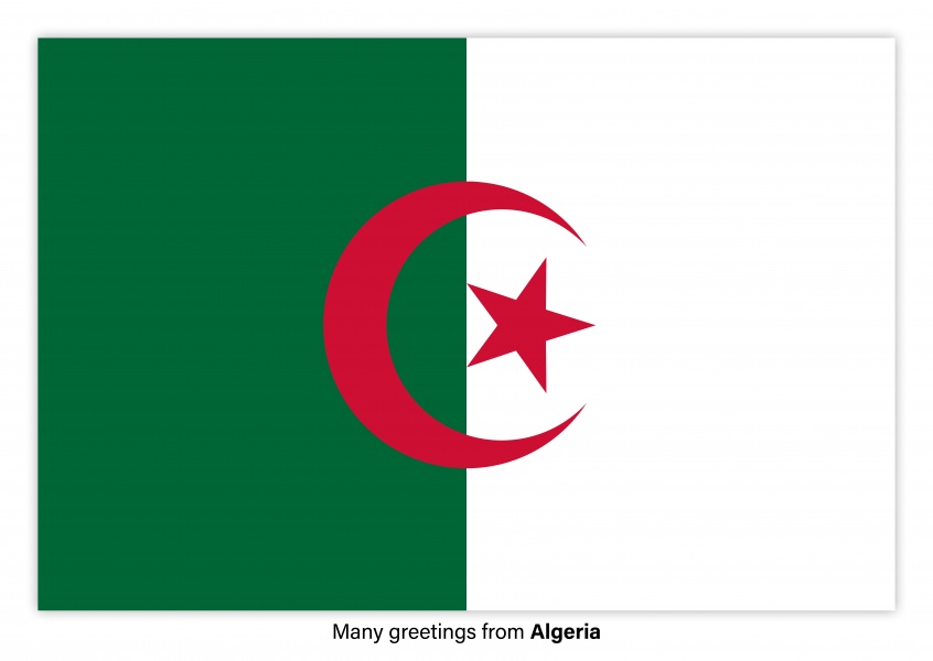 Postkarte mit Flagge von Algerien