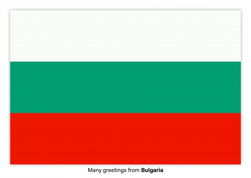 Postkarte mit Flagge von Bulgarien