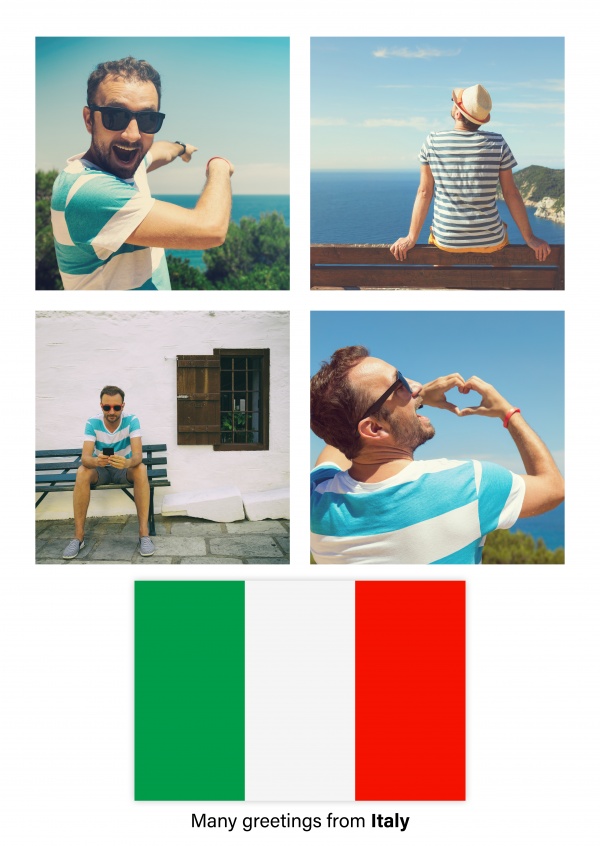Postkarte mit Flagge von Italien