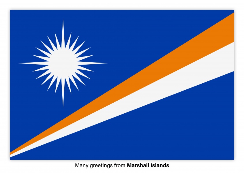 Postkarte mit Flagge von Marshallinseln
