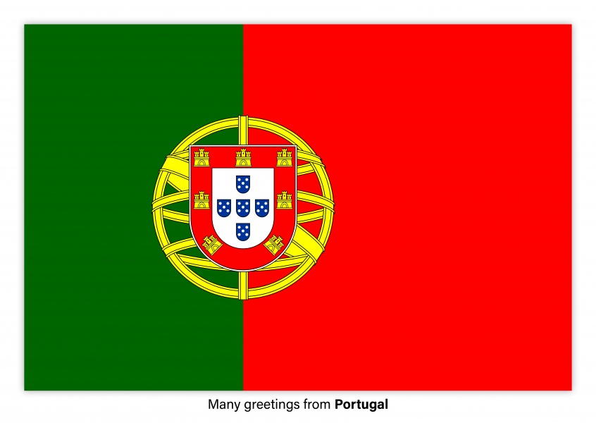 Postkarte mit Flagge von Portugal