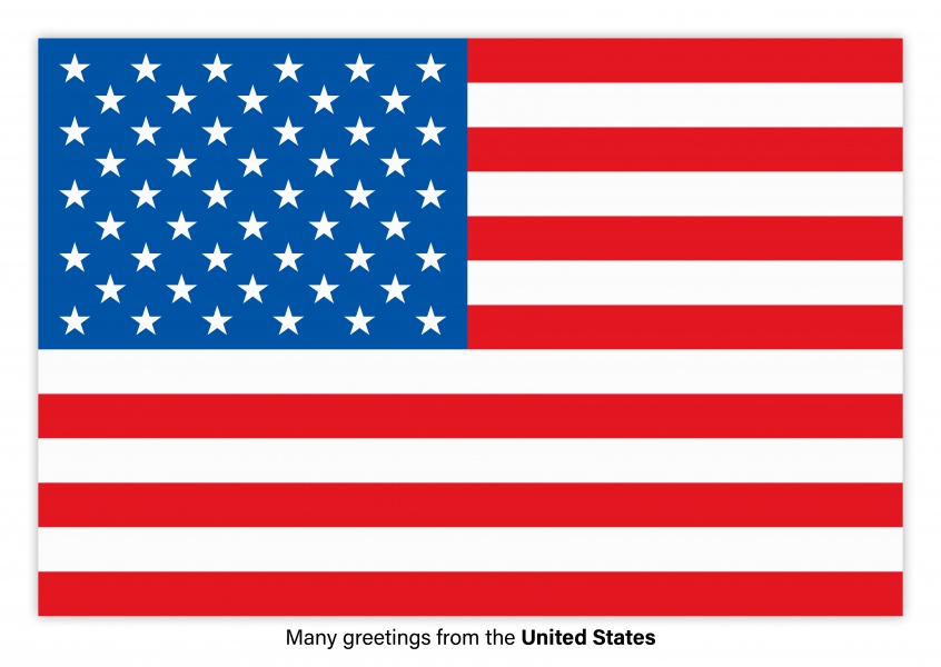 Postkarte mit Flagge von den Vereinigte Staaten von Amerika