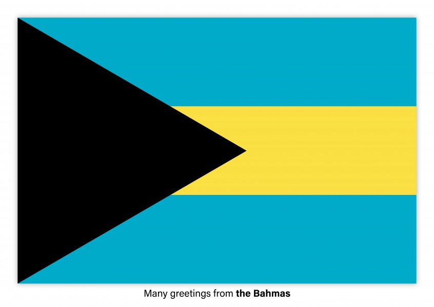 Postcard with flag of Bahamas