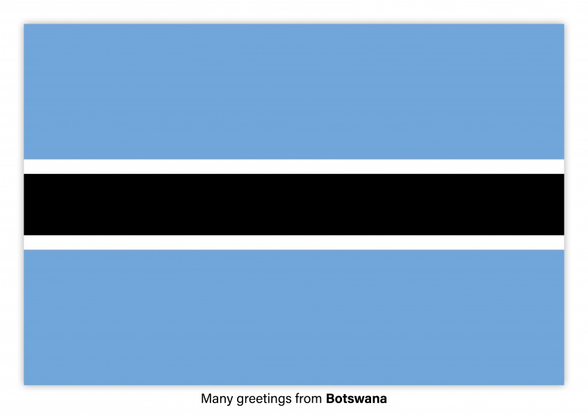 Postcard with flag of Botswana