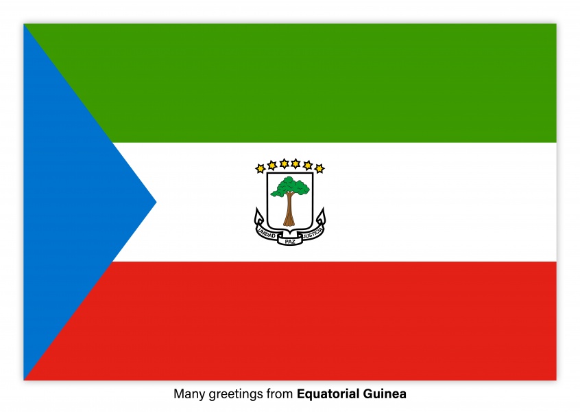 Postcard with flag of the Equatorial Guinea