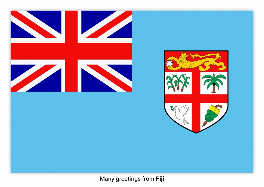 Postcard with flag of Fiji