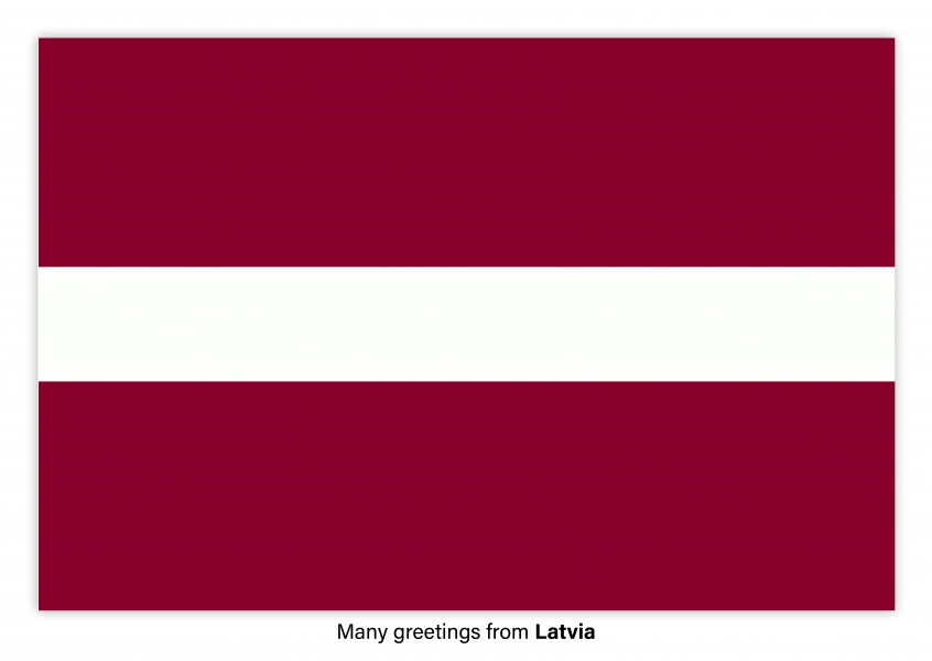 Postcard with flag of Latvia