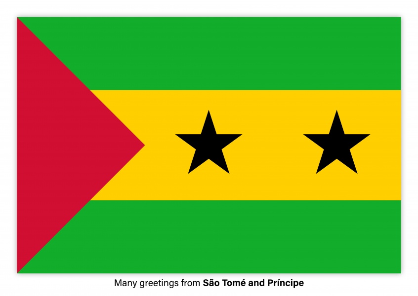 Postcard with flag of São Tomé and Príncipe