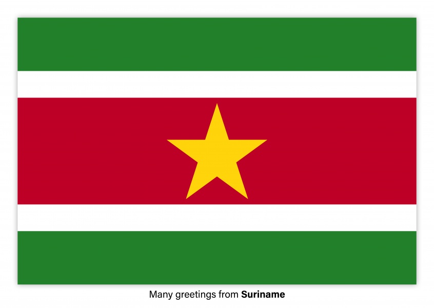 Postcard with flag of Suriname