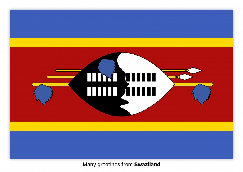 Postcard with flag of Swaziland