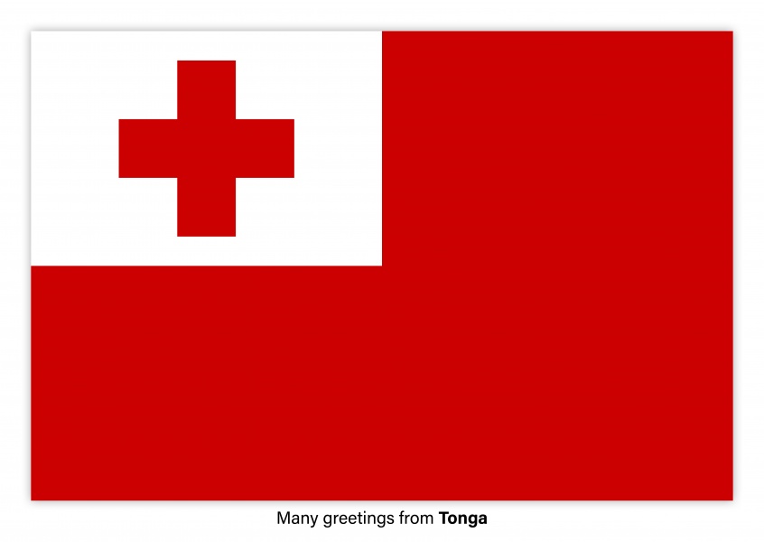 Postcard with flag of Tonga
