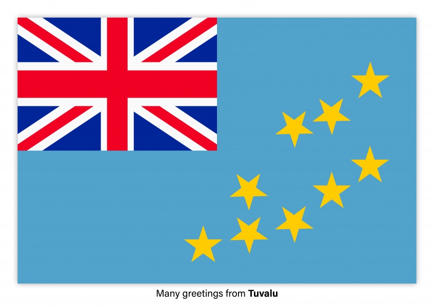 Postcard with flag of Tuvalu