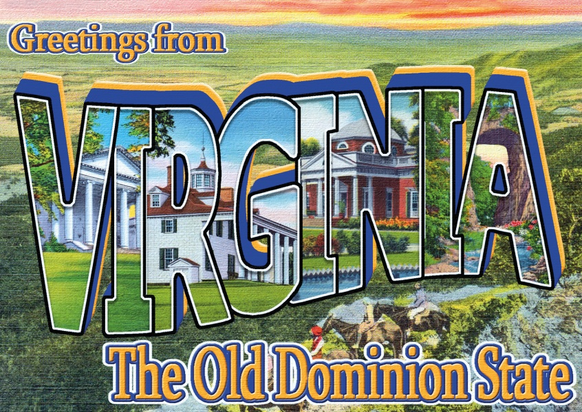 Virginia Retro Style Postcard