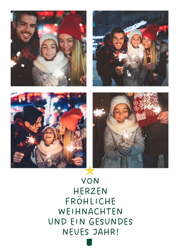 Von Herzen fröhliche Weihnachten und ein gesindes Neues Jahr