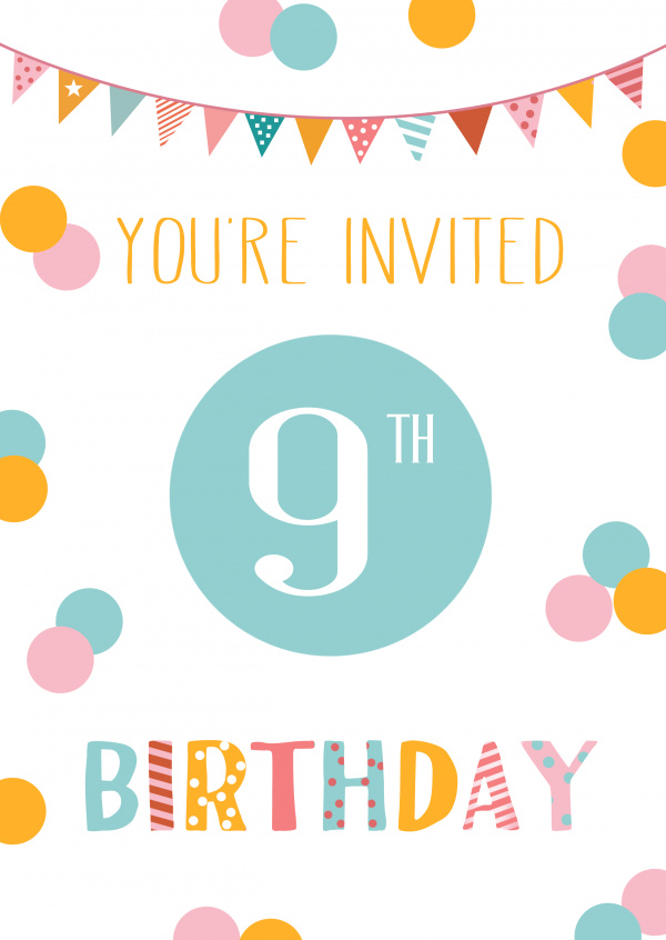 You're invited 9th birthday