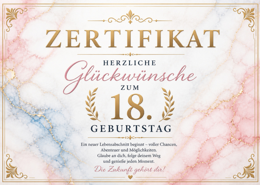 Zertificat 18. Geburtstag