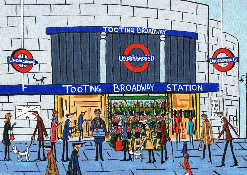 IlustraciÃ³n del Sur de Londres, el Artista Dan el Sur de Londres, el Artista Dan Amapola dÃ­a en Tooting