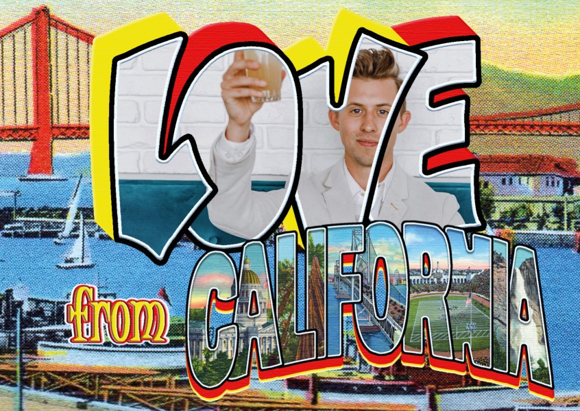  Grande Lettera Cartolina Sito Amore dalla California