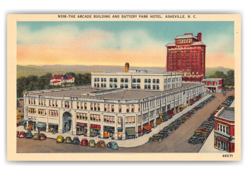 Asheville North Carolina Arcade Building and Battery Park Hotel