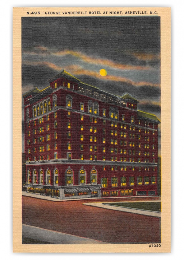 Asheville North Carolina George Vanderbilt Hotel at Night