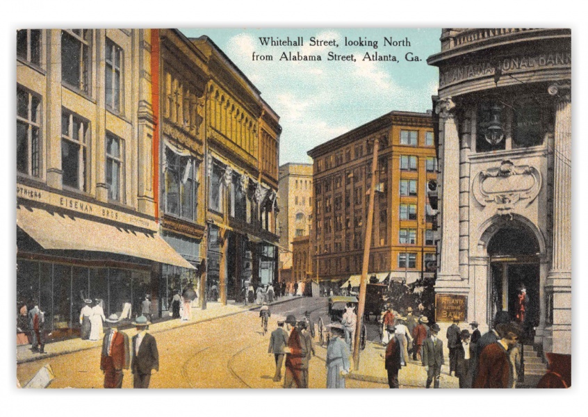 Atlanta Georgia Whitehall Street Looking North from Alabama Street