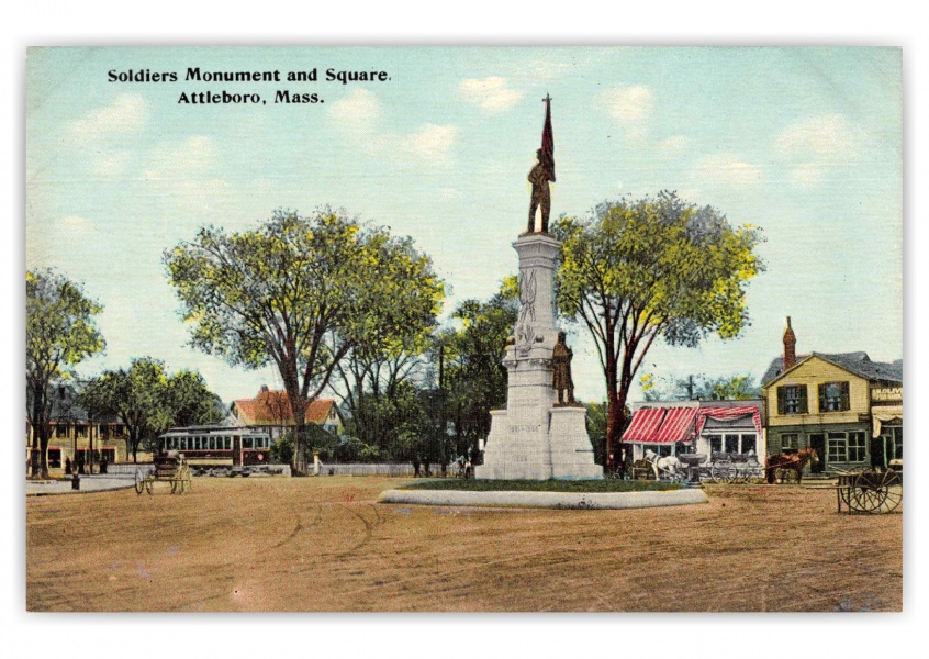 Attleboro Massachusetts Soldiers Monument and Square