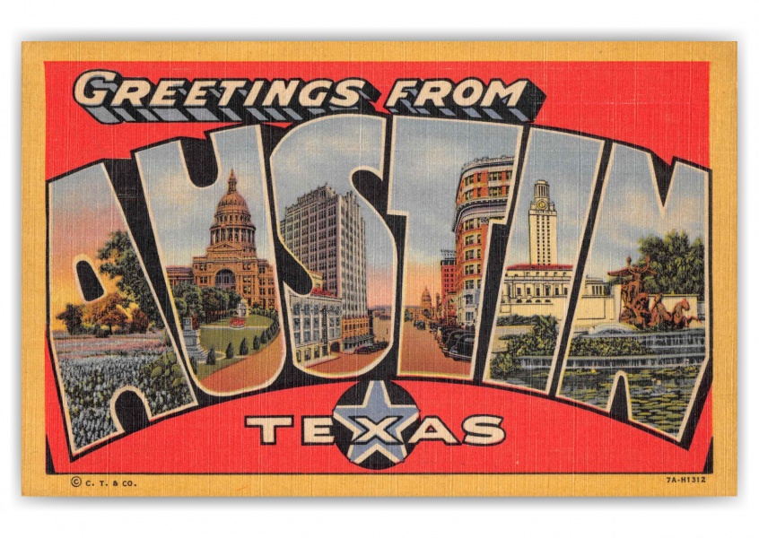 Austin Texas Greetings Large Letter