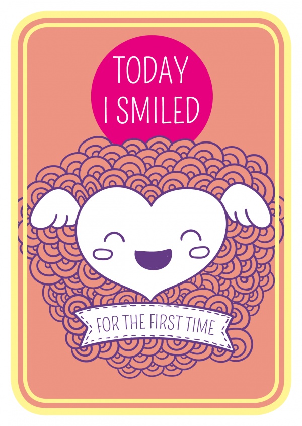 Today I smiled for the first time- Lettering on orange background